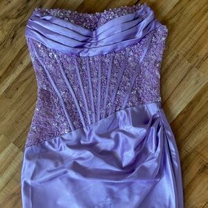 Sherri Hill Strapless short homecoming dress